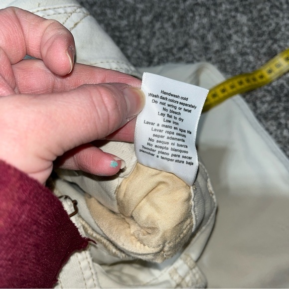 Judy Blue Overalls M Garment Dyed Straight Leg Ecru Off-White Stretch Denim Note - Picture 11 of 16